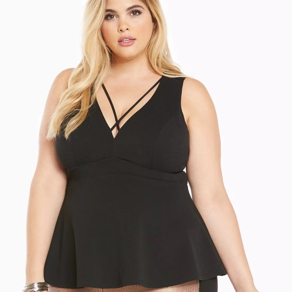 Torrid Strappy Peplum Top Size 2X